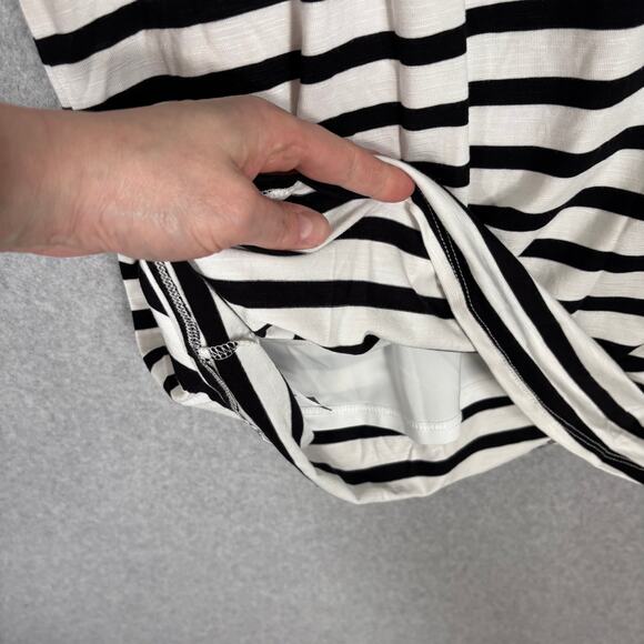 Chaps Dress Small Black Knee T Shirt Tie Belt Wrap Stretch Basic Comfort Casual - Picture 12 of 16